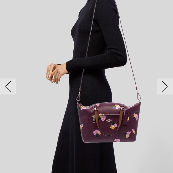 Coach Purple Floral Satchel - Picture 2 of 7